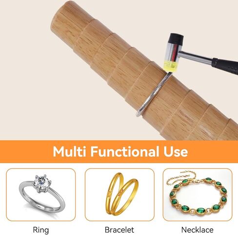 Cyrank Wooden Step Bracelet Mandrel, Ring Sizer Measuring Tool Oval Sizing Wrapping Tool Jewelry Ring Sizer Mandrel for Jewelry Finger Ring Making in Kuwait