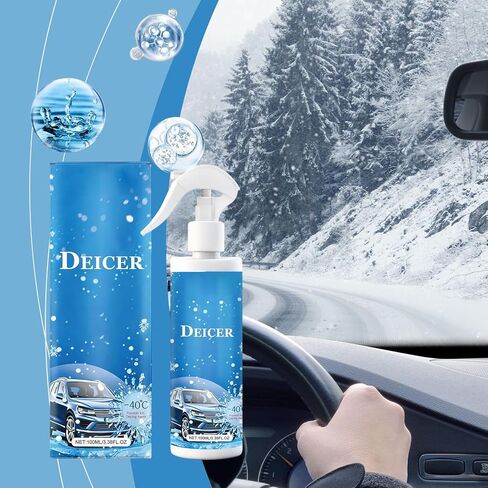 Instant Ice Melter, Windscreen De Icer for with Anti Frost Shield, High Concentration Fluid with Streak Free Feature, Selling Points, Product Size for 100ml Home Garden Outdoor Travel in Kuwait