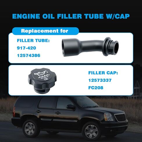 Engine Oil Filler Tube w/Cap Compatible with Chevy Trailblazer Silverado Avalanche Suburban Cheyenne Avalanche for GMC Yukon Sierra for Buick Rainier for Ca-dillac Escalade 2003-2008 in Kuwait