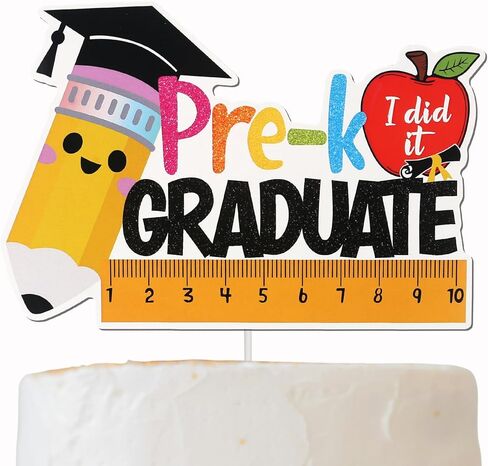 Kindergarten Graduation Cake Topper, Class of 2025 Pre-K Graduate Appetizers Cake Dessert Decorations,Pre School Graduation Party Supplies in Kuwait