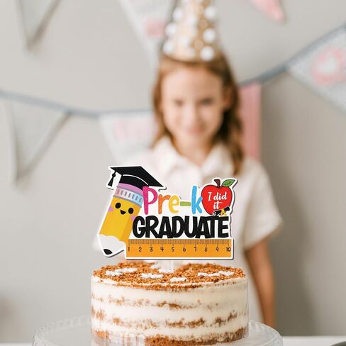 Kindergarten Graduation Cake Topper, Class of 2025 Pre-K Graduate Appetizers Cake Dessert Decorations,Pre School Graduation Party Supplies in Kuwait