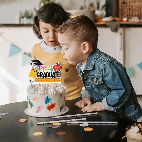 Kindergarten Graduation Cake Topper, Class of 2025 Pre-K Graduate Appetizers Cake Dessert Decorations,Pre School Graduation Party Supplies in Kuwait
