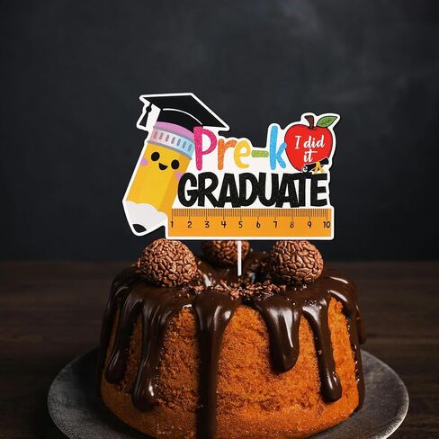 Kindergarten Graduation Cake Topper, Class of 2025 Pre-K Graduate Appetizers Cake Dessert Decorations,Pre School Graduation Party Supplies in Kuwait