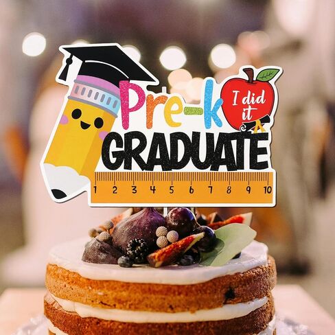 Kindergarten Graduation Cake Topper, Class of 2025 Pre-K Graduate Appetizers Cake Dessert Decorations,Pre School Graduation Party Supplies in Kuwait