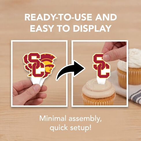 مجموعة أغطية الكب كيك وأغطية الكيك من جامعة صبار الصحراء بجنوب كاليفورنيا - USC Trojans 25 قطعة من لوازم حفلات الطعام، وديكورات مفارش المائدة، والتخرج ويوم اللعب in Kuwait