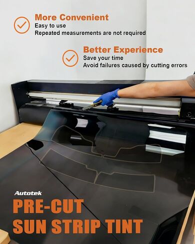 AUTOTEK Precut Sun Strip Tint for 2022 2023 2024 2025 RAM 2500 3500 Crew Cab, Anti-Glare UV Block Pickup Sunshade Protector for Driving, DIY Window Tint Film for Truck Front Windshield, Easy Install in Kuwait