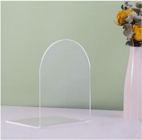 1PC Transparent Acrylic Bookends Stand Bookshelf Desktop Decorative Storage Rack Bookend Book Holder Organizer School Stationery in Kuwait