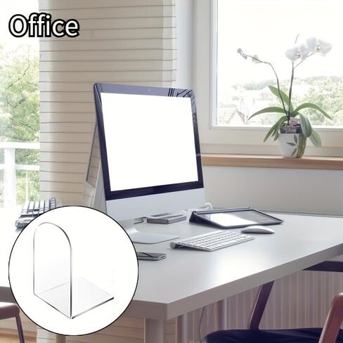 1PC Transparent Acrylic Bookends Stand Bookshelf Desktop Decorative Storage Rack Bookend Book Holder Organizer School Stationery in Kuwait