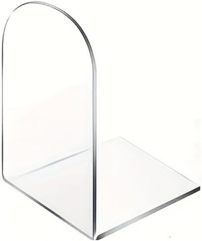 1PC Transparent Acrylic Bookends Stand Bookshelf Desktop Decorative Storage Rack Bookend Book Holder Organizer School Stationery in Kuwait