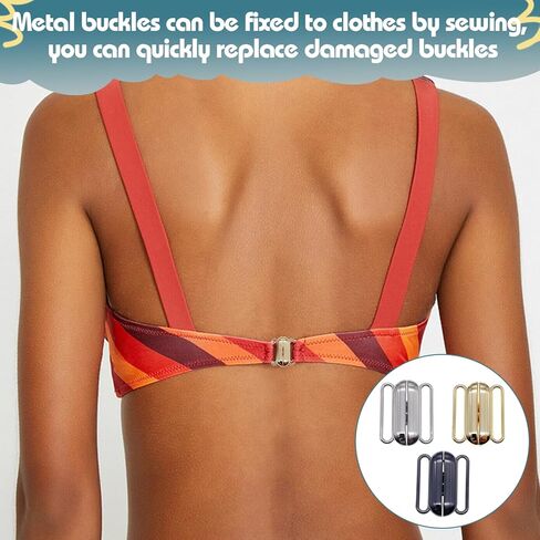 Bra Clasp 15PCS Bra Hooks Bathing Suit Clasp – 2cm Metal Swimsuit Clasp Replacement in 3 Colors, Front Closure Bikini Clips for Bra Strap Repair and DIY Swimwear Sewing in Kuwait