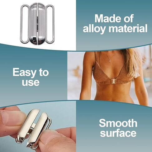 Bra Clasp 15PCS Bra Hooks Bathing Suit Clasp – 2cm Metal Swimsuit Clasp Replacement in 3 Colors, Front Closure Bikini Clips for Bra Strap Repair and DIY Swimwear Sewing in Kuwait