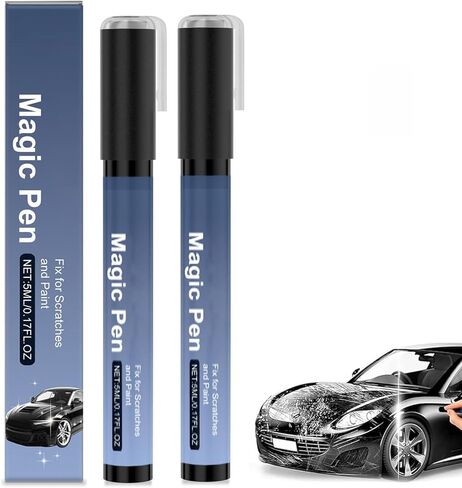 2 Pcs Magic Car Scratch Remover Pen, 2026 New Car Paint Repair Pen, Portable Auto Scratch Remover for Cars and Home Use, Universal Car Touch Up Pen for Vehicles for All the Colors in Kuwait