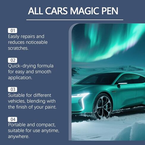 2 Pcs Magic Car Scratch Remover Pen, 2026 New Car Paint Repair Pen, Portable Auto Scratch Remover for Cars and Home Use, Universal Car Touch Up Pen for Vehicles for All the Colors in Kuwait