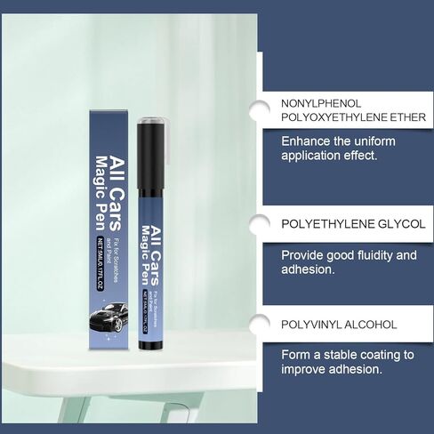 2 Pcs Magic Car Scratch Remover Pen, 2026 New Car Paint Repair Pen, Portable Auto Scratch Remover for Cars and Home Use, Universal Car Touch Up Pen for Vehicles for All the Colors in Kuwait