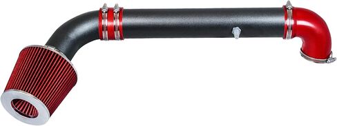 RSG MATT BLACK PIPE with RED Short Ram Intake Kit with Filter Compatible For 97-02 Wrangler TJ 2.5L 4.0L SE in Kuwait