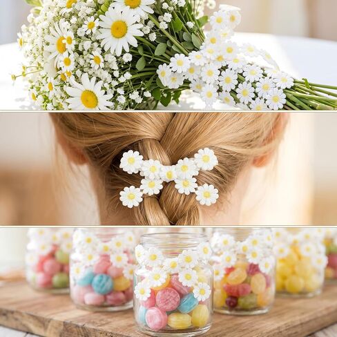 5 Yards Daisy Lace Trim Ribbon Daisy Embroidered Ribbon Roll Flower Lace Trim Sewing Accessories for Dress Hair Band Wedding Party Decor Bouquet Packaging DIY Craft Projects (White) in Kuwait