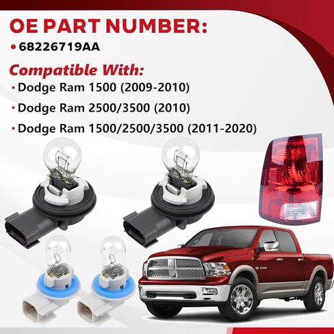 Fit for Dodge Ram Tail Light Socket Holder Kit with Lamp Bulb for Ram 1500/2500/3500 OE 68226719AA 68046629AA in Kuwait