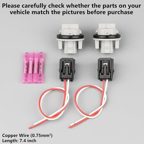 Tail Light Socket Holder, Brake Light Connector with Wire Harness Fit for Honda CR-V Civic Crosstour FIT Odyssey Ridgeline for Acura RDX TLX Replace OE 33303-TP6-A01 2PCS in Kuwait