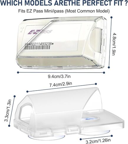 حامل EZ Pass للزجاج الأمامي 1 Pack - حامل جهاز إرسال واستقبال Toll Pass مع أكواب شفط لـ EZ Pass Mini/iPass in Kuwait