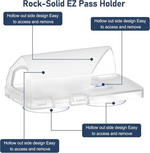 حامل EZ Pass للزجاج الأمامي 1 Pack - حامل جهاز إرسال واستقبال Toll Pass مع أكواب شفط لـ EZ Pass Mini/iPass in Kuwait