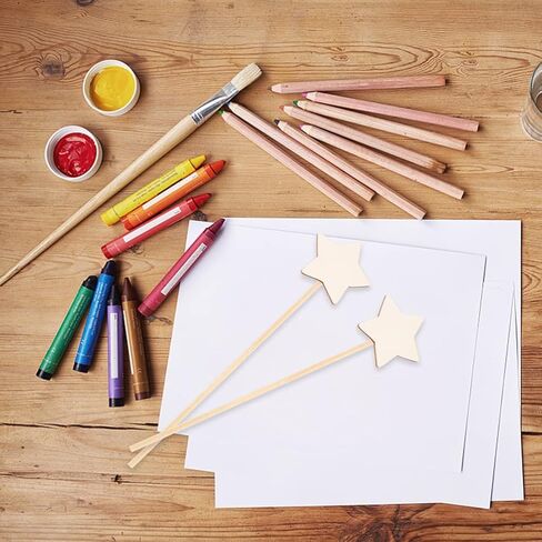 SEWACC DIY عصا خرافية 12 قطعة من عصي النجوم غير المكتملة DIY طلاء العصي عصا فارغة اصنع لعبة الأميرة الخاصة بك للأطفال الفتيات DIY طلاء الحرف DIY العصي in Kuwait