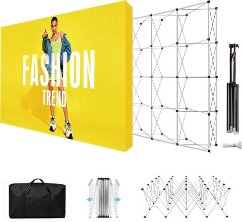 10x10/10x15/10x17 FT Portable Up Display Stand Trade Show Backdrop Tension Booth Collapsible Trade Show Booth for Wedding Exhibition Events in Kuwait