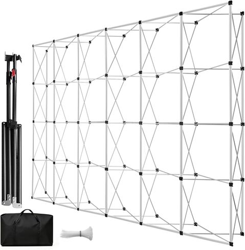 حامل عرض محمول مقاس 10 × 10/10 × 15/10 × 17 قدم مع حقيبة حمل للمعرض التجاري وخلفية عرض حامل قابل للطي من قماش التوتر لحدث الزفاف in Kuwait