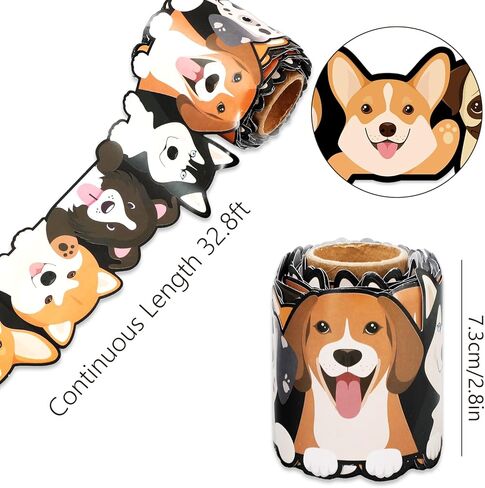 Whaline 32.8 Ft Dog Theme Bulletin Board Border Cute Cartoon Puppy Die Cut Trim Border Roll for Back to School Chalkboard Wall Decor in Kuwait