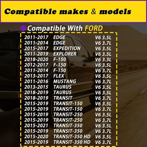 2 قطعة محرك السحب والعادم توقيت صمام متغير VVT الملف اللولبي متوافق مع Ford F150 Explorer مناسب لـ Edge Mustang Expedition Transit V6 3.3L 3.5L 3.7L 11-21 يستبدل AT4Z6M280A AT4Z6M280B in Kuwait