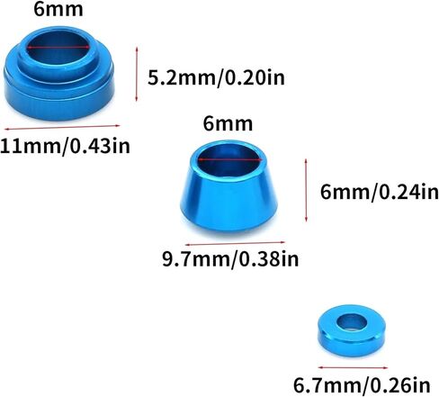 Rc Replacement Parts for Tamiya for TT02 for TT-02 1/10 Metal Steering Bushing Set RC Car Models Repair Modify Upgrade Parts Accessories in Kuwait