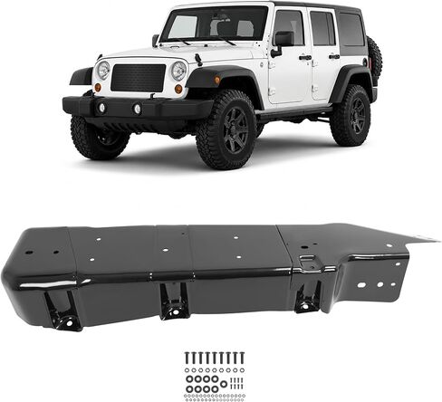 واقي لوحة انزلاقية لخزان الوقود من ALMULOO متوافق مع 2007-2018 Jeep Wrangler 4 أبواب بديلة لـ 52059747AD 52059747AE 52059747AF 52059747AG مسحوق فولاذي مطلي in Kuwait