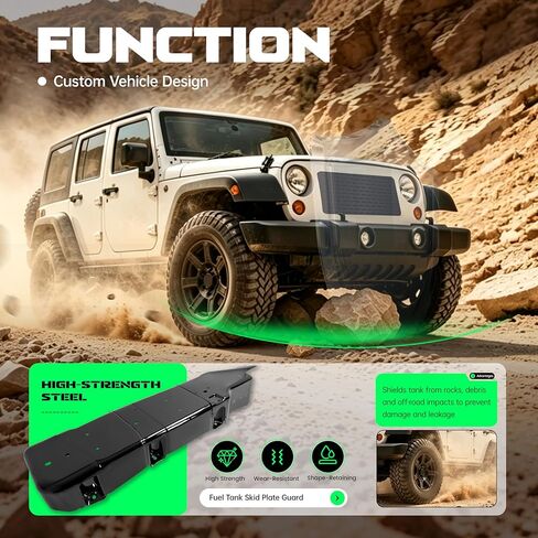 واقي لوحة انزلاقية لخزان الوقود من ALMULOO متوافق مع 2007-2018 Jeep Wrangler 4 أبواب بديلة لـ 52059747AD 52059747AE 52059747AF 52059747AG مسحوق فولاذي مطلي in Kuwait