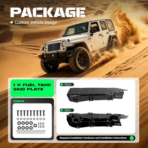 واقي لوحة انزلاقية لخزان الوقود من ALMULOO متوافق مع 2007-2018 Jeep Wrangler 4 أبواب بديلة لـ 52059747AD 52059747AE 52059747AF 52059747AG مسحوق فولاذي مطلي in Kuwait