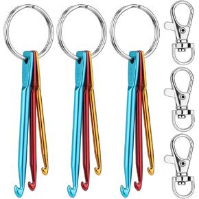 SHWAKK 3 Sets Mini Crochet Hook Keychain, 3 Size Aluminum Crochet Knitting Needles with Swivel Suitable for Yarn Knitting, Perfect for Beginners (3mm, 4mm, 5mm) in Saudi Arabia