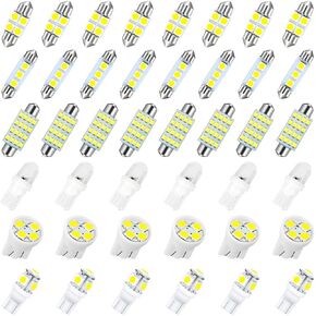 HZEL 42PCS Car Interior LED Light Kit, DE3175 T10 31mm 41mm 194 LED Bulb Dome Map Door Light Set, High-Brightness Auto Interior Tail Cab License Plate Bulb Kit, Universal for Most Vehicles in Kuwait
