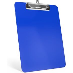 Kiggos Blue Plastic Clipboard 12.5" x 9" Durable Lightweight Acrylic Clip Board Low-Profile Metal Clip Holds 100 Sheets for Classroom Office Teachers Students Home & Truckers in Kuwait