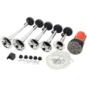 12V 130DB 20A 5-Trumpet Musical Air Horn With Compressor Kit Compatible With Car in Kuwait