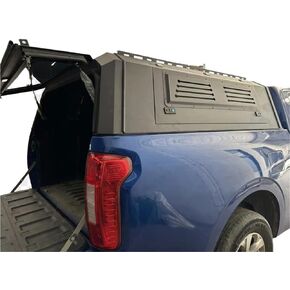 Compatible with Nissan Navara NP300 Manganese Steel Split Hardtop Canopy Manual Lockable Waterproof Pickup Truck Cover No-Drill Tailbox in Kuwait