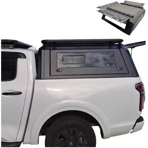 متوافق مع مظلة Ford Ranger T8/T9 المعدنية ذات السقف الصلب مع نوافذ مقاومة للماء ومضادة للصدأ من الألومنيوم لشاحنة الالتقاط وغطاء العربة وقفل بدون حفر (2019+) in Kuwait