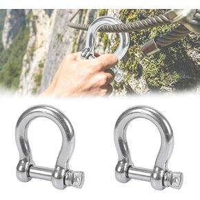 2 Pack D-Ring Shackles, 3/10 Inch 881 lbs (0.4 Ton) Break Strength, 304 Stainless Steel Heavy Duty Screw Pin Shackle for Off-Road Truck Recovery, Tow Strap & Winch in Saudi Arabia
