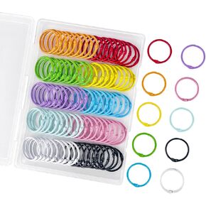 100 Pack Loose Leaf Binder Office Book Rings 1-Inch, with Metal Nickel Plated for Key,for Index Cards and School，Assorted Colors in Kuwait
