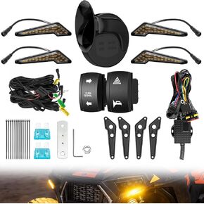Pre-wired UTV Turn Signal with 2 Rocker Switch Kit, Universal ATV Street Legal Kit with Horn/Hazard/Blinker, Plug-and-play, Compatible with Polaris RZR/Ranger, Honda Pioneer/Talon, SXS, CFMOTO in Kuwait