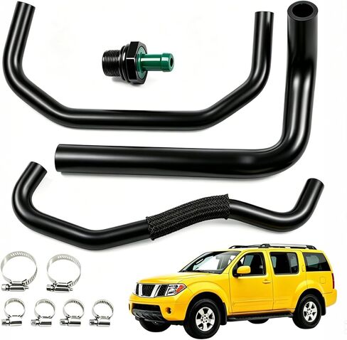 3 قطع خراطيم التنفس وصمام PCV مع مشبك من الفولاذ المقاوم للصدأ متوافق مع Nissan NV 1500 2012-2014 Xterra Frontier 2005-2013 Pathfinder 2005-2012 استبدال # 11823-EA20A 11826-EA200 11826-ZL80B in Kuwait