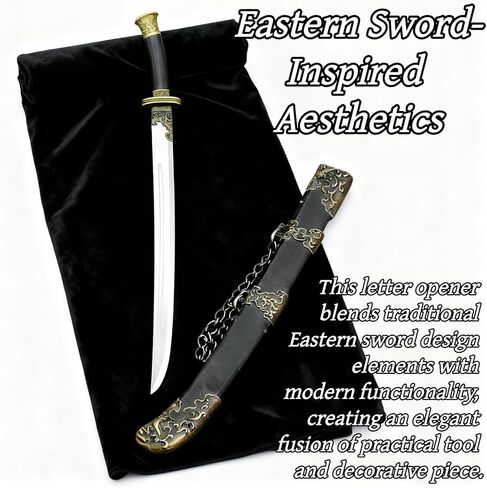 1 Pack 22cm Sword Letter Opener with Display Stand Decorative Blade and Mail Opener for Desk Collection Document Handling and Home Office Decor in Kuwait
