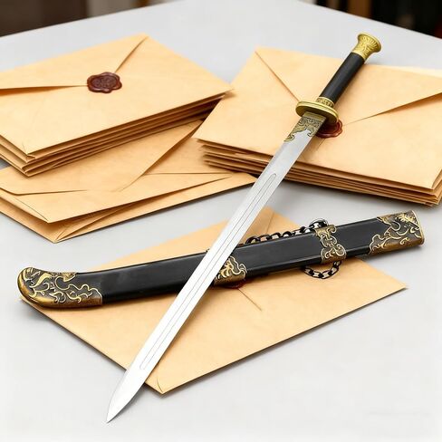 1 Pack 22cm Sword Letter Opener with Display Stand Decorative Blade and Mail Opener for Desk Collection Document Handling and Home Office Decor in Kuwait