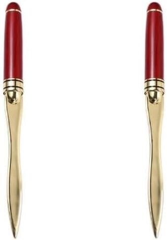 2 Pcs Gold Red Letter Opener Creative Portable Cut Paper Tool Wooden Handle Letter Student Stationery DIY Crafts Tool Envelopes Opener, Letter Openers, Cutting for Measuring Devices in Kuwait
