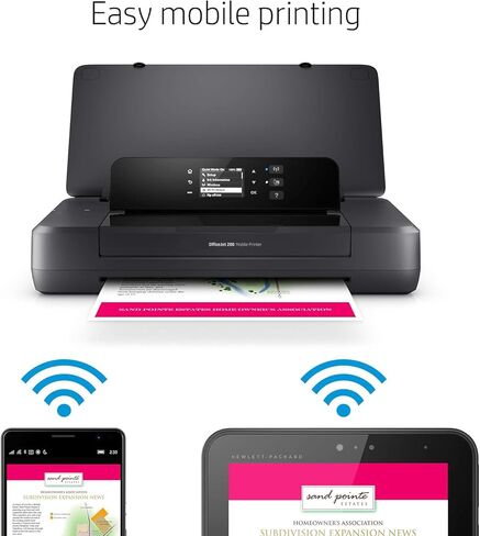 Mavark HP OfficeJet 200 Portable Wireless Mobile Printer with Built in Battery (CZ993A) Black 2 Years Warranty in Kuwait