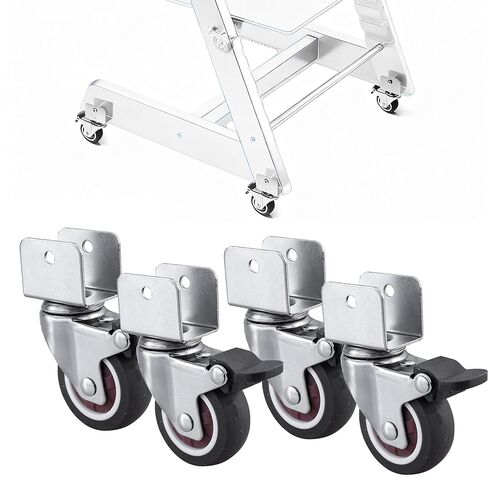 4Pcs Heavy Duty High Chair Casters Compatible with Stokke Tripp Trapp, 2 Inch Silent 360° Rotation Wheels, Chrome Steel Base, No Scratch Floor Protection in Kuwait