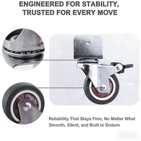 4Pcs Heavy Duty High Chair Casters Compatible with Stokke Tripp Trapp, 2 Inch Silent 360° Rotation Wheels, Chrome Steel Base, No Scratch Floor Protection in Kuwait