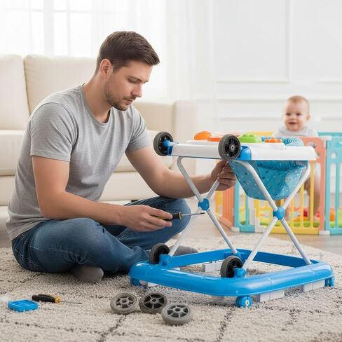4PCS Baby Walker Replacement Wheels for Strollers,Quiet Plastic Casters with Easy Installation, 0.38" Hole Diameter,Learning Walker Accessories in Kuwait